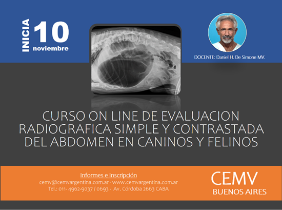 Curso Online de Evaluación Radiográfica Simple y Contrastada del Abdomen en Caninos y Felinos Domésticoss