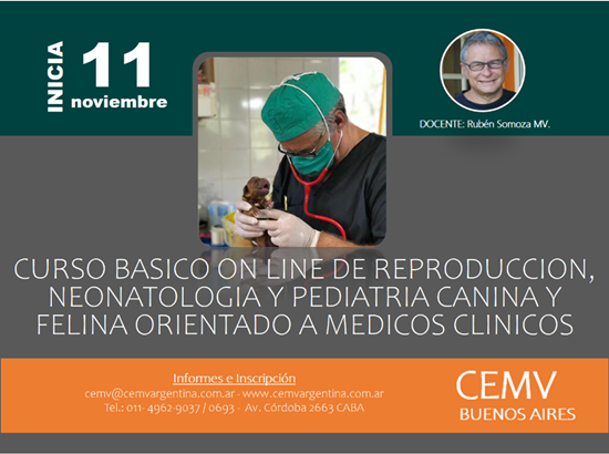 Curso Básico Online de Reproducción, Neonatología y Pediatría Canina y Felina orientado a Médicos Clínicos