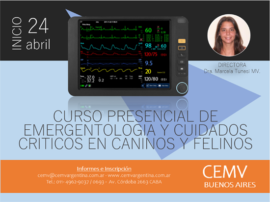 Curso Presencial de Emergentología y Cuidados Críticos en Caninos y Felinos