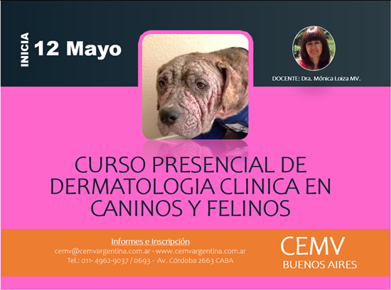 Curso Presencial de Dermatología Clínica en Caninos y Felinos